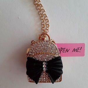 NWT✨ Betsey Johnson Back To Cool School Backpack Hinge Locket Pendant Necklace